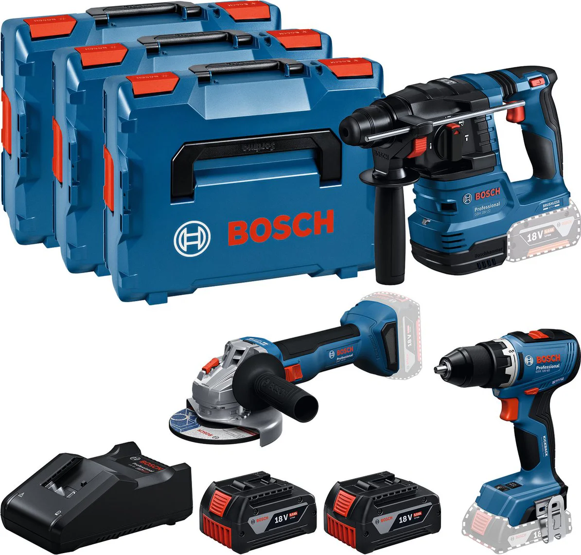 Bosch Professional Accu combiset 3-delig 18V 5.0Ah in 3x L-Boxx - 0615A5009G