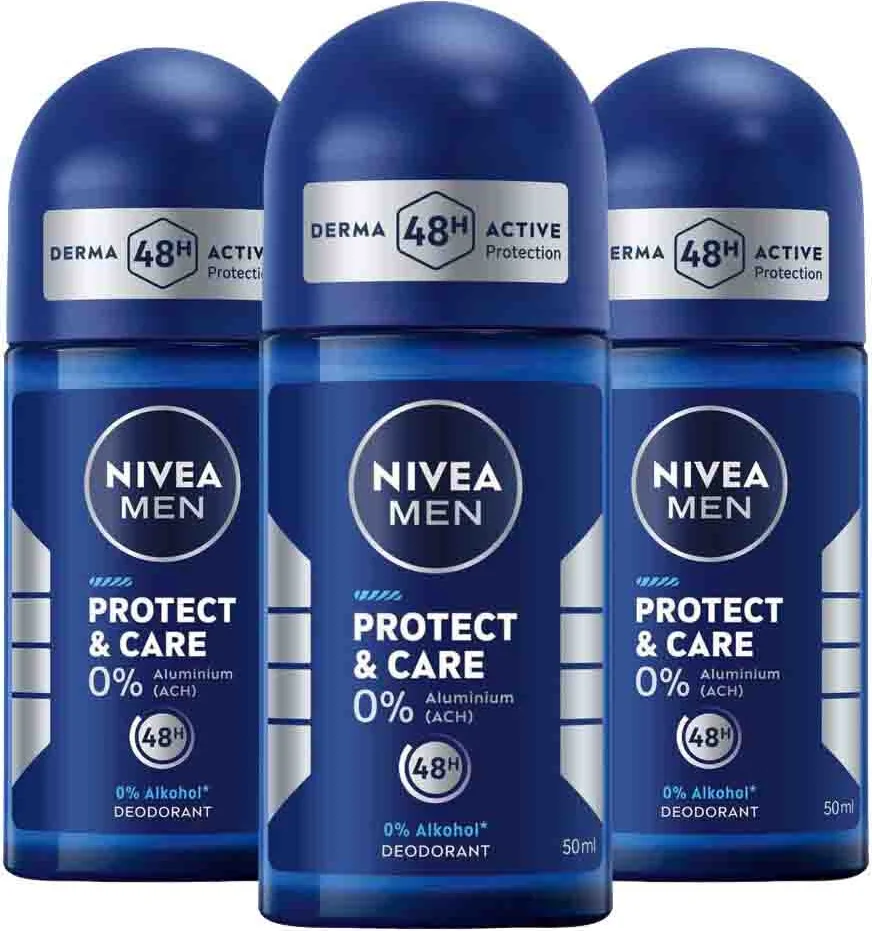 3x NIVEA Deodorant Roller For Men Protect & Care 50 ml