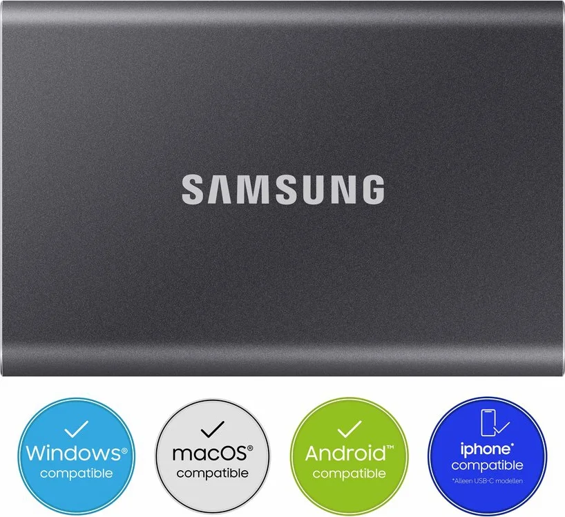 Samsung T7 Portable SSD 4TB Grijs