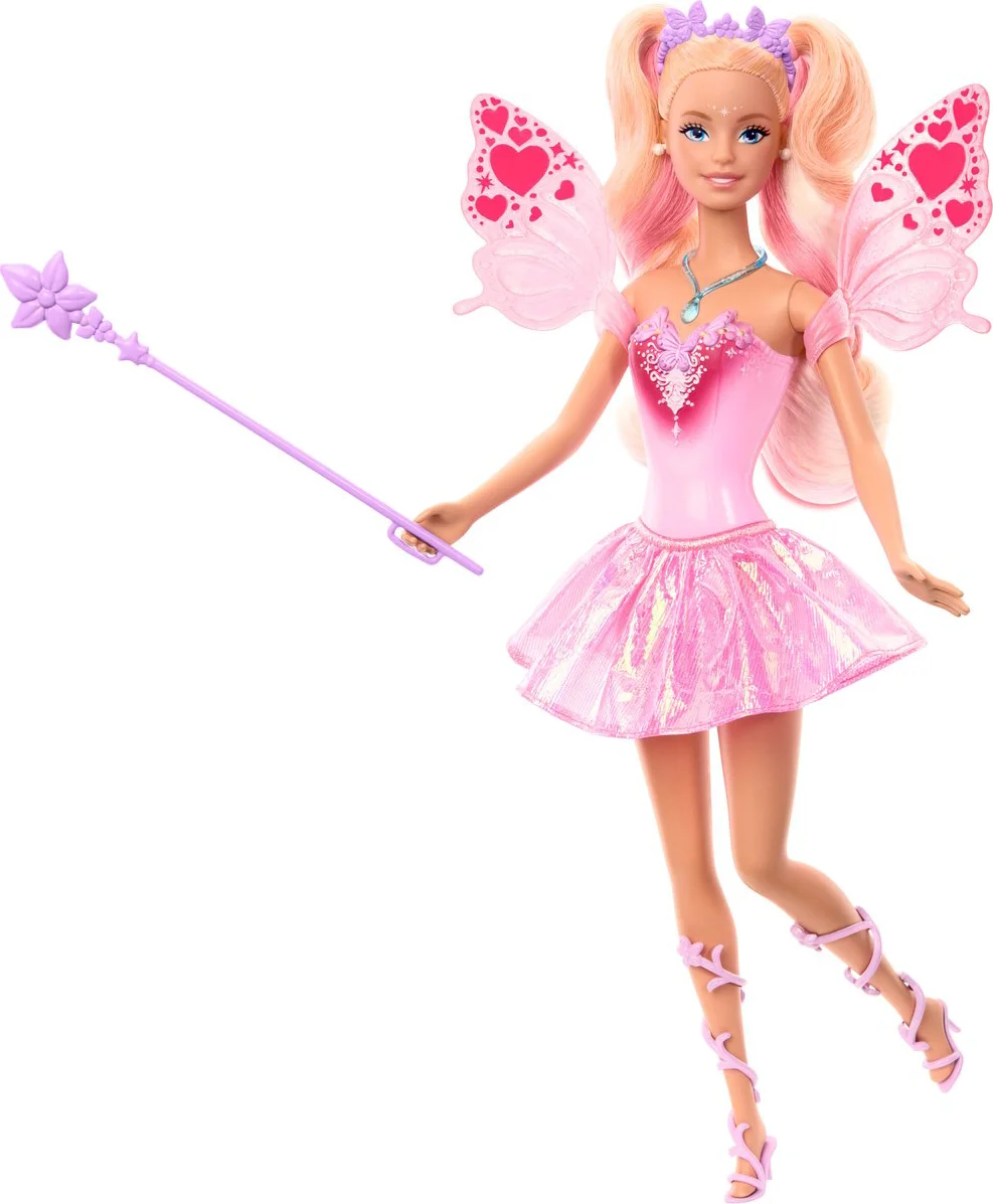 Barbie Fantasie - Sprookjespop - Met van kleur veranderende vleugels en outfit