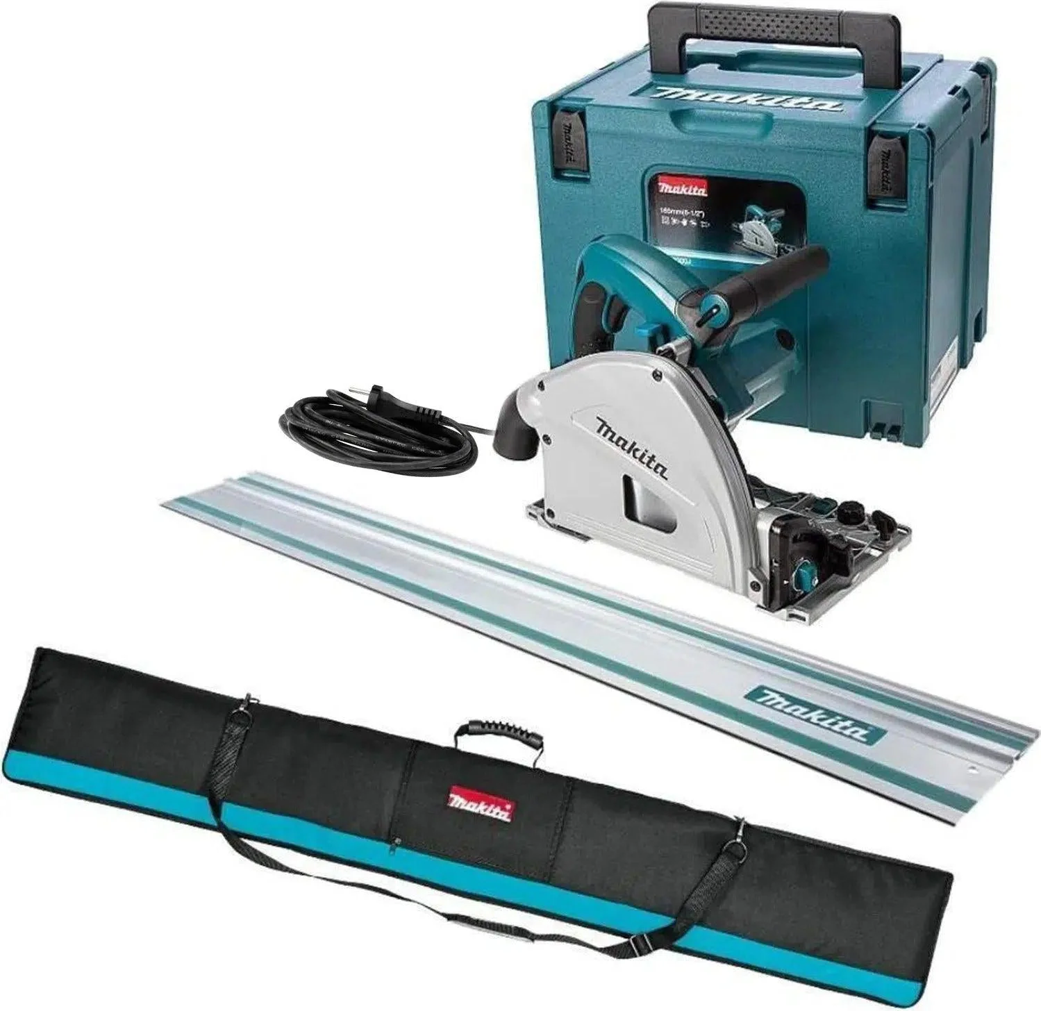 Makita SP6000J1X Invalzaag 165mm 1300W in Mbox + Geleiderail 1500mm + Foudraal