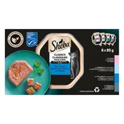 4x Sheba Adult Kattenvoer Classic Paté Natvoer Vis Kuipjes 8 x 85 gr