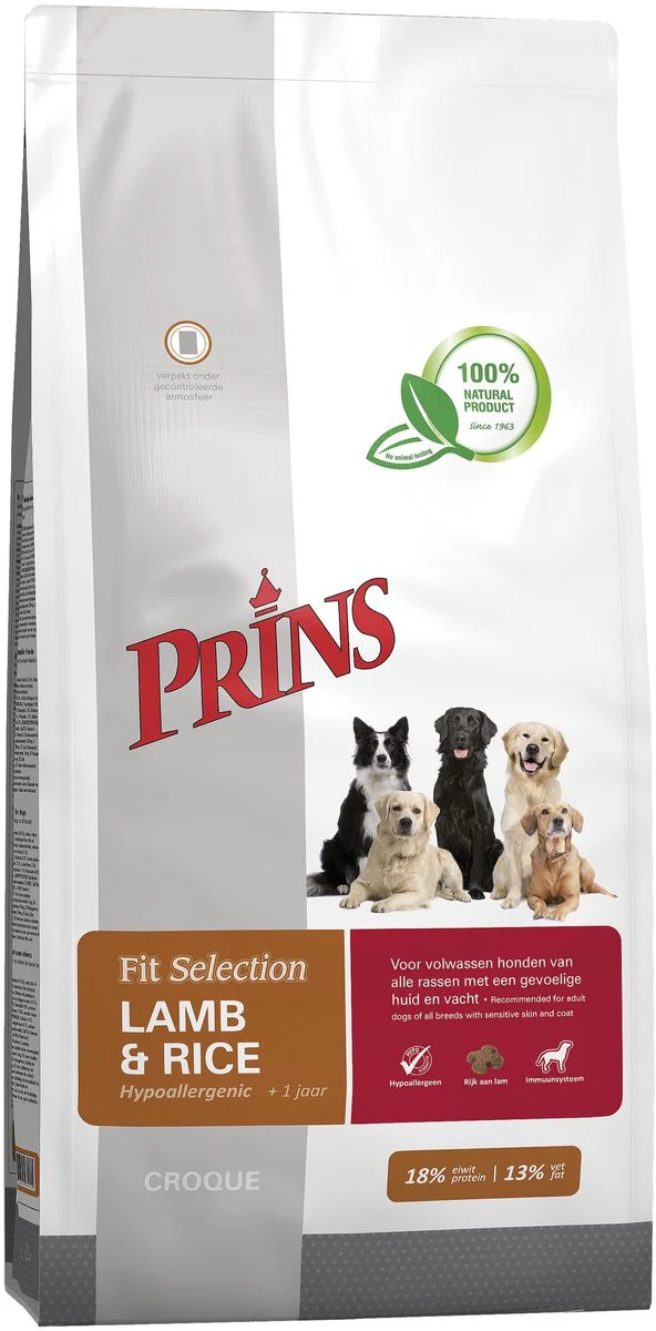 Prins Fit Selection Lam & Rijst Hondenvoer 14 kg