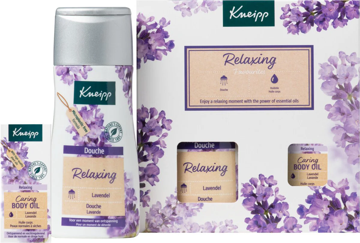 3x Kneipp Geschenkset Relaxing Favourites Douche & Body Oil 1 set