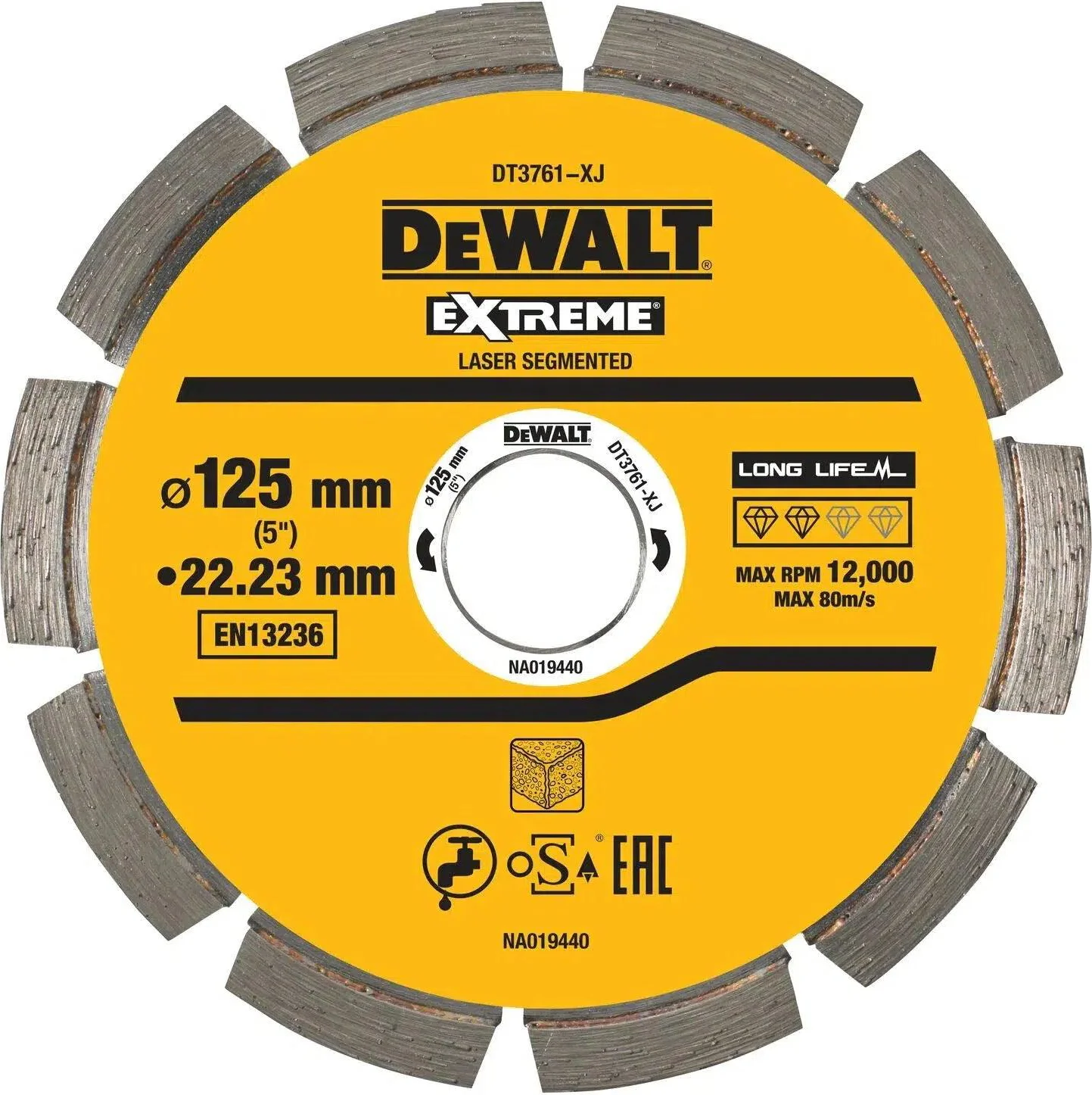 DeWALT DT3761 Diamantschijf Gesegmenteerd 125x22,23mm