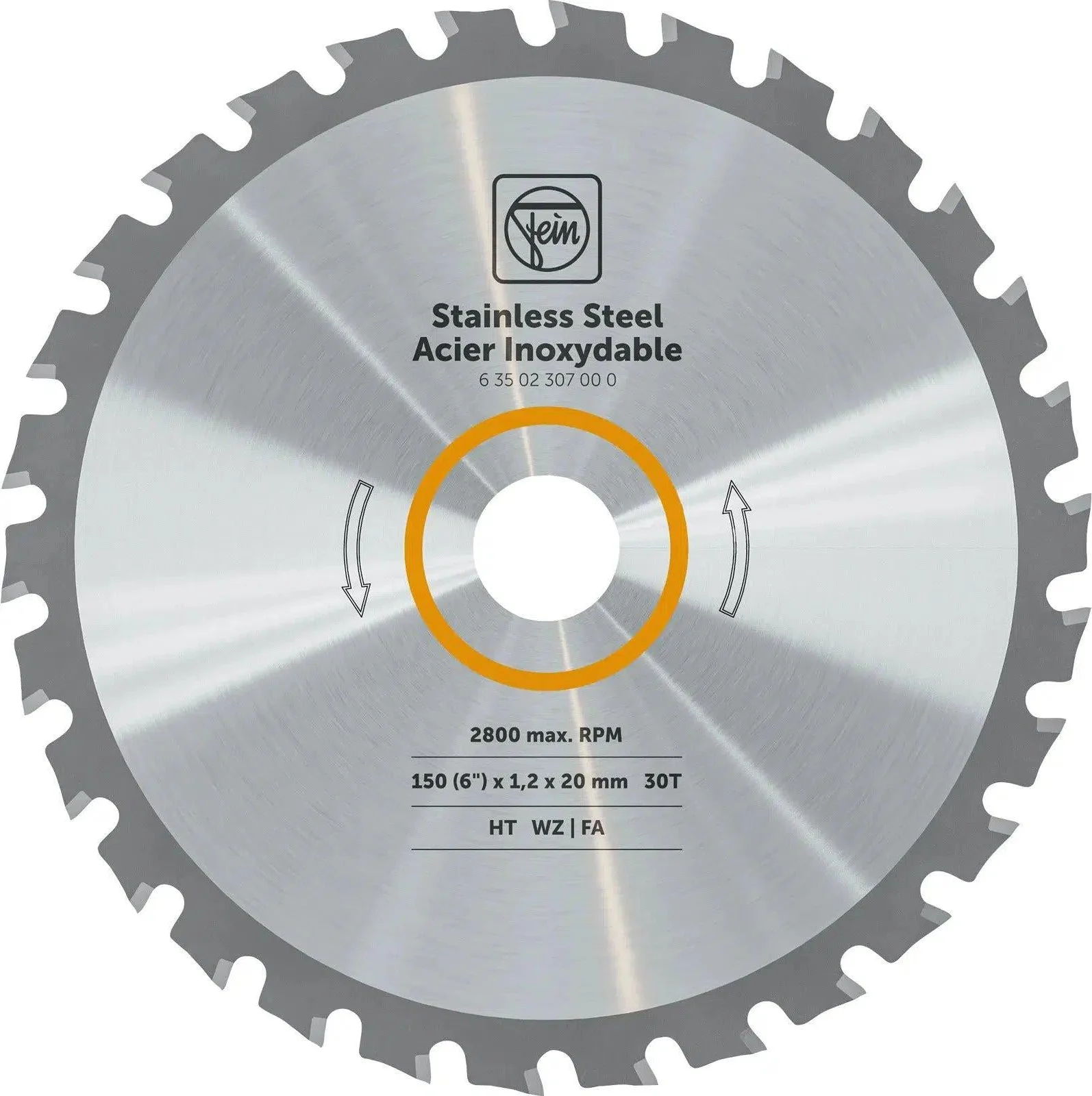 Fein Cirkelzaagblad voor RVS | Premium | Ø 150mm Asgat 20mm 30T - 63502307000
