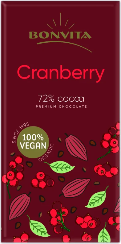 BonVita Premium Dark Chocolate Cranberry 100GR