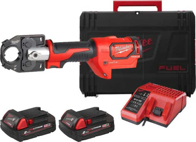 Milwaukee M18 HCCT-201C Accu Hydraulische Kabelkrimptang 18V 2.0Ah Li-Ion M18™ FORCE LOGIC™ in koffer - 4933451194