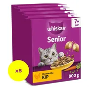 5x Whiskas 7+ Adult Katten Droogvoer Kip 800 gr