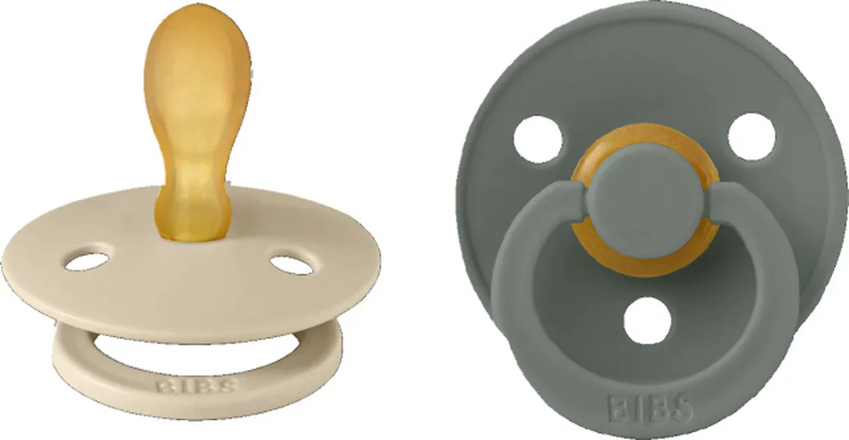 Bibs Fopspeen 0-6 Maanden Symmetrical Vanilla/Pine 2ST