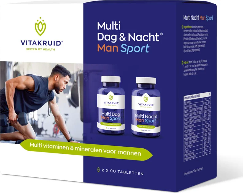 Vitakruid Multi Dag & Nacht Man Sport 180 tabletten
