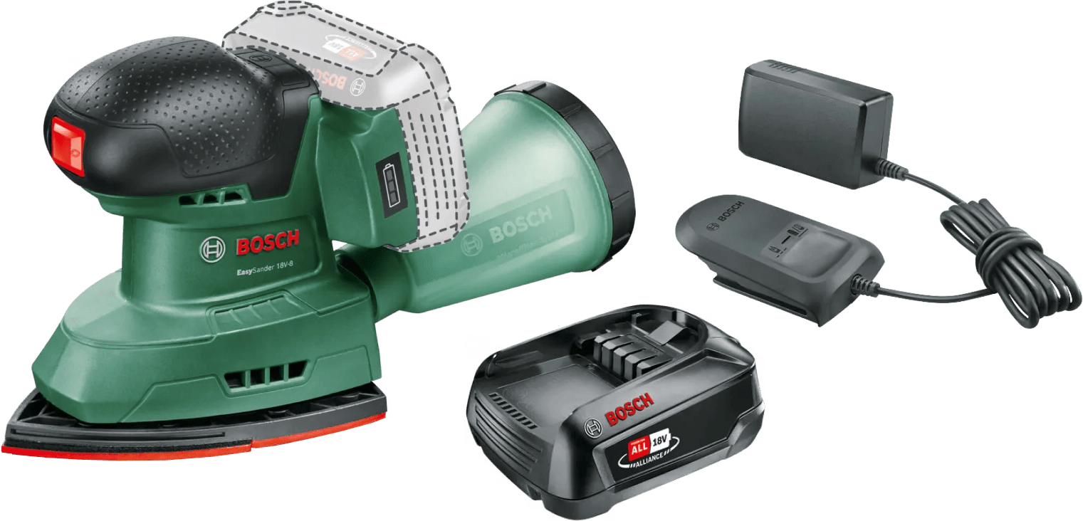 Bosch Universal Sander 18V-10 + POWER FOR ALL 18V 2,5 Ah Accu Set