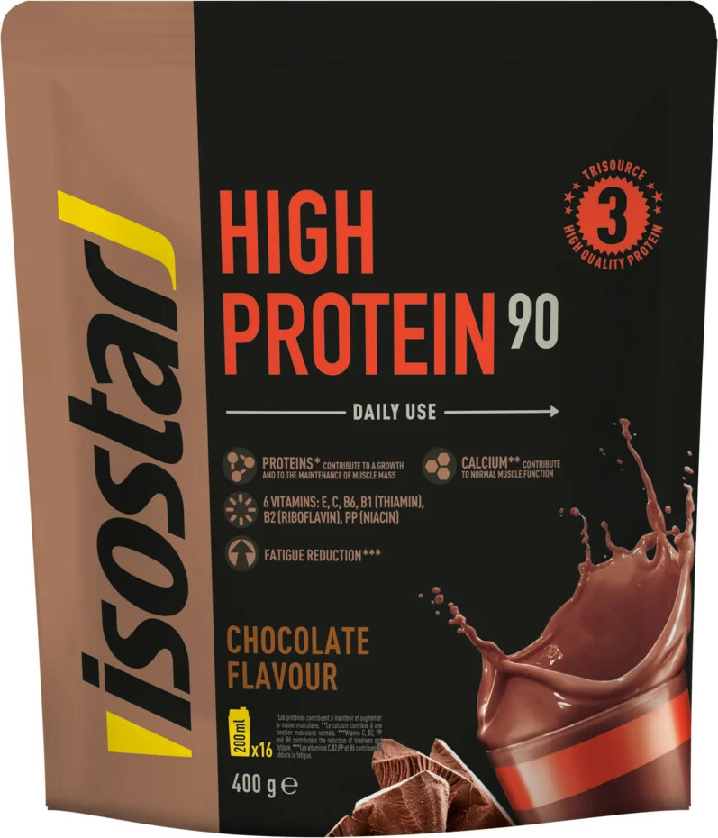 3x Isostar High Protein 90 Chocolade 400 gr