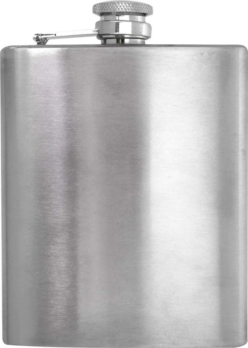 Premium RVS Heupfles met Schroefdop - 200 ml - 12x9cm
