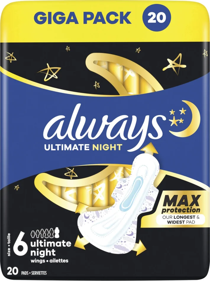 Always Maandverband Ultra Ultimate Night 20 stuks