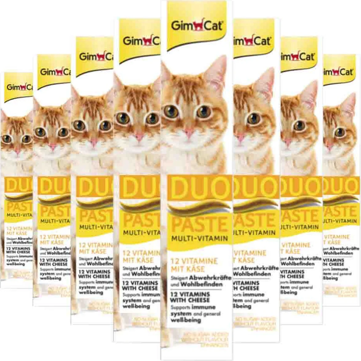 8x GimCat Multi-Vitamin Duo-Pasta Kaas & Vitamines 50 gr