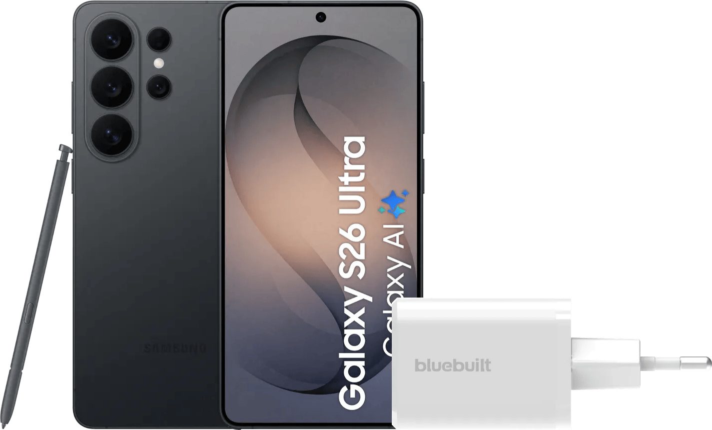 Samsung Galaxy S26 Ultra 1TB Zwart 5G + BlueBuilt Oplader 65 Watt Wit