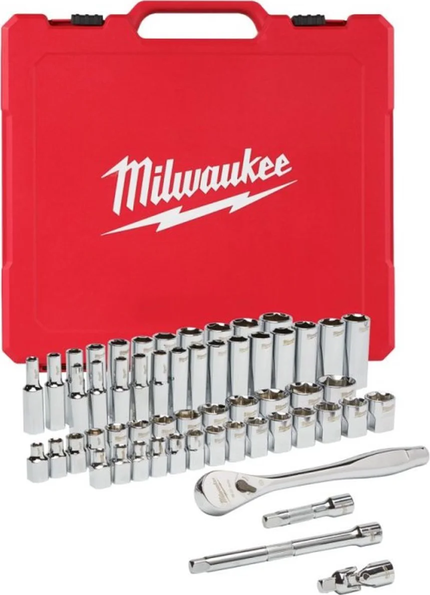 Milwaukee Ratel + doppen set 3/8 Drive 56 pct ratel + dopsleutelset SAE + Metric - 4932464946