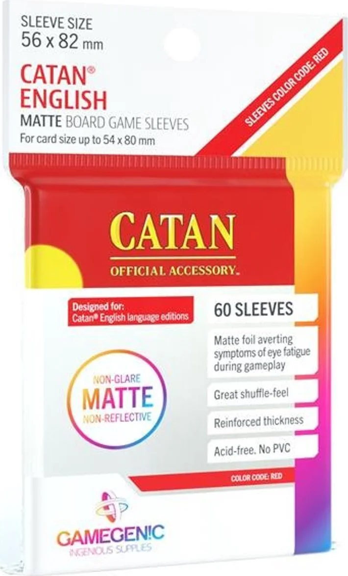Gamegenic: Matte Board Game Sleeves - Catan Red