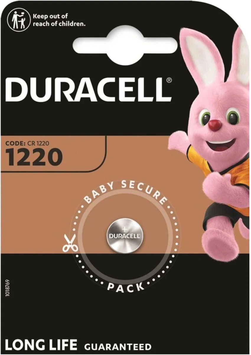 10x Duracell Knoopcelbatterij 1220 Lithium 1 stuks