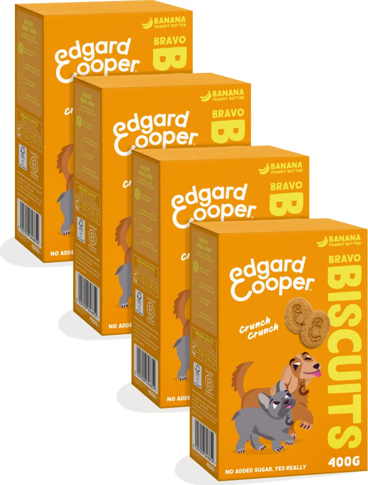 4x Edgard & Cooper Adult Biscuit Banaan & Pinda 400 gr
