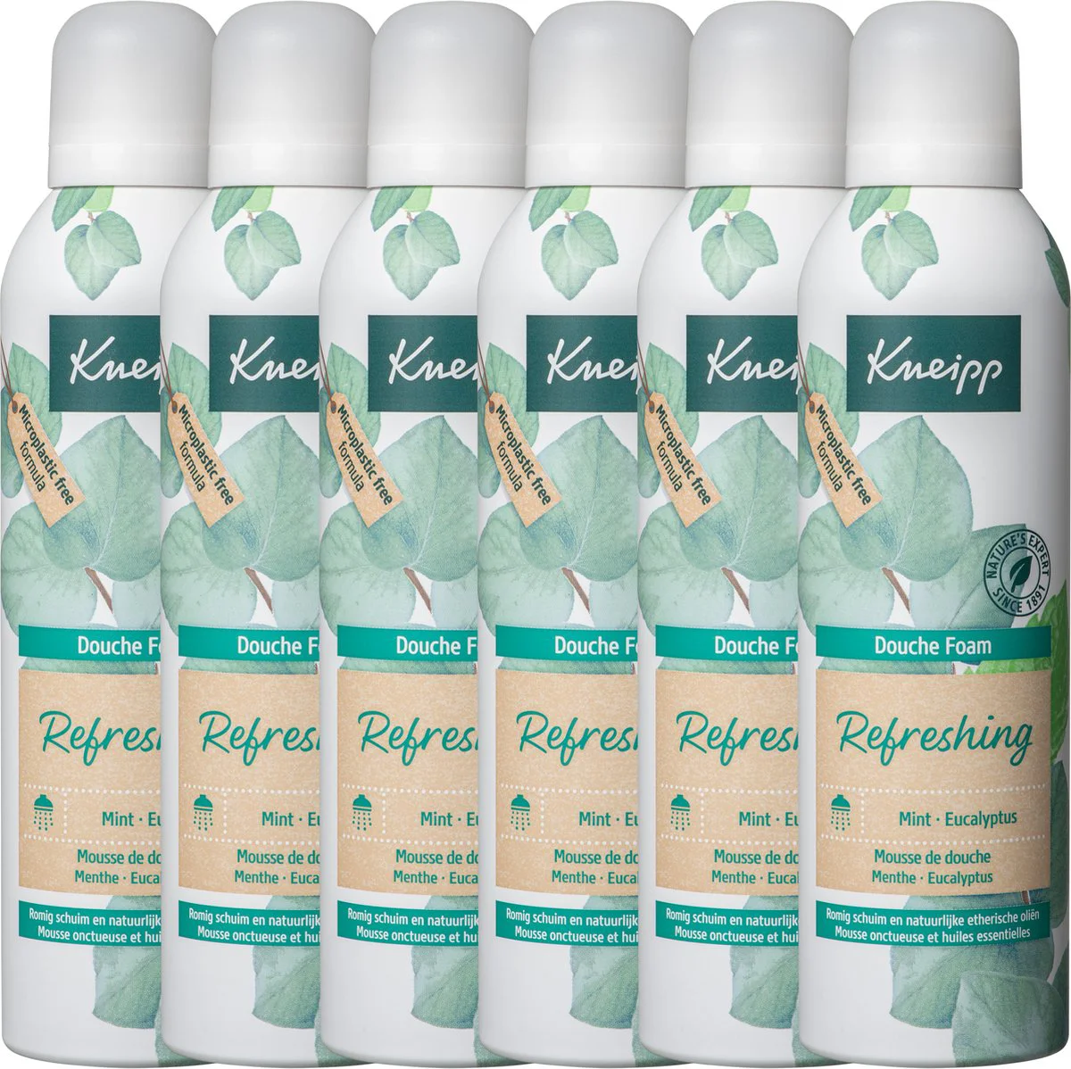 6x Kneipp Douche Foam Refreshing Mint Eucalyptus 200 ml