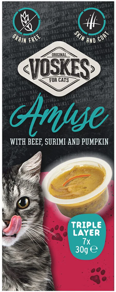 Voskes Kattensnack Triple Layer Rund-Sumiri-Pompoen 7x30 gr