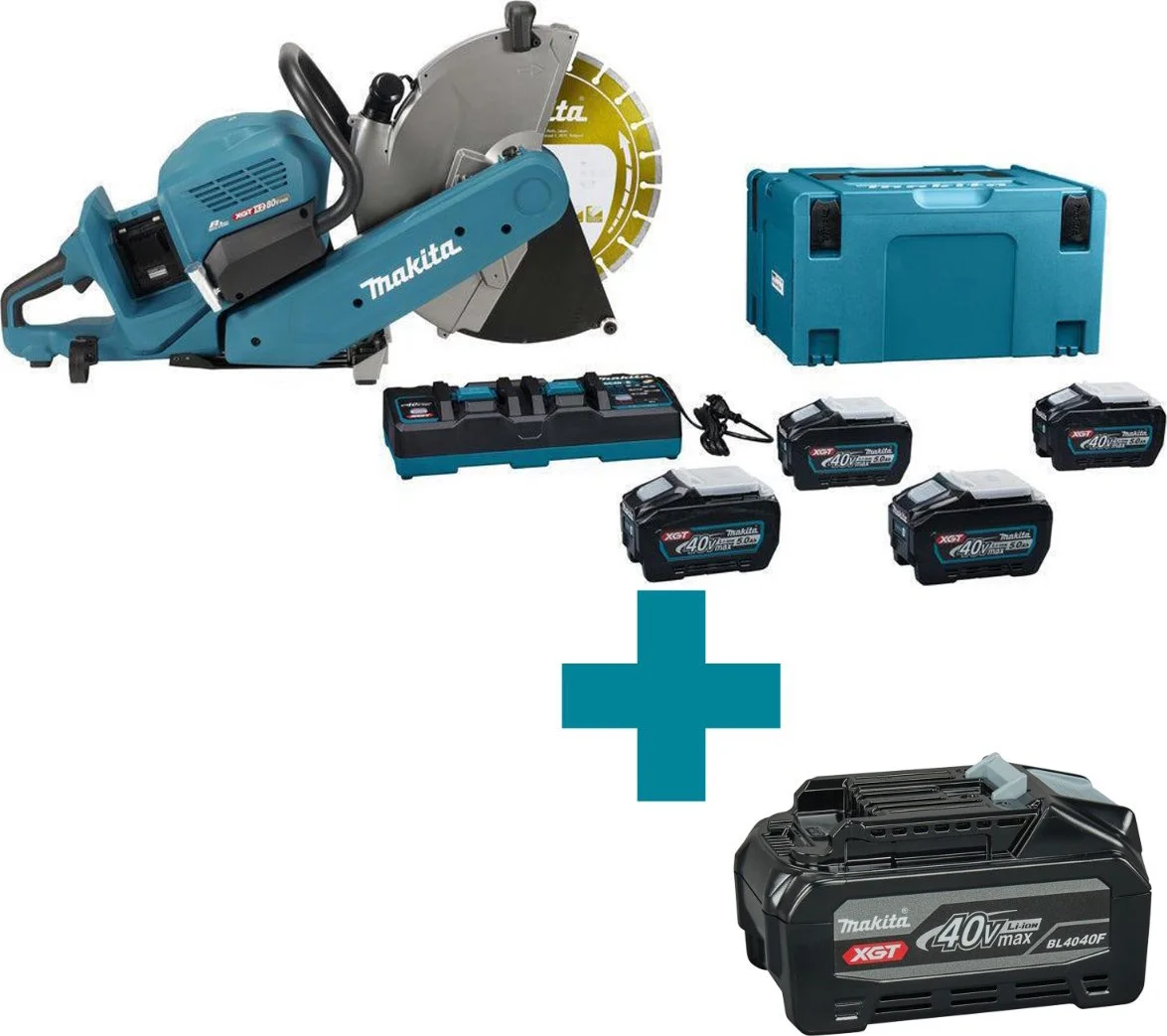 Makita CE002GT401X Accu Doorslijper 355mm 2 x AWS XGT 40V Max 5.0Ah (4st.)