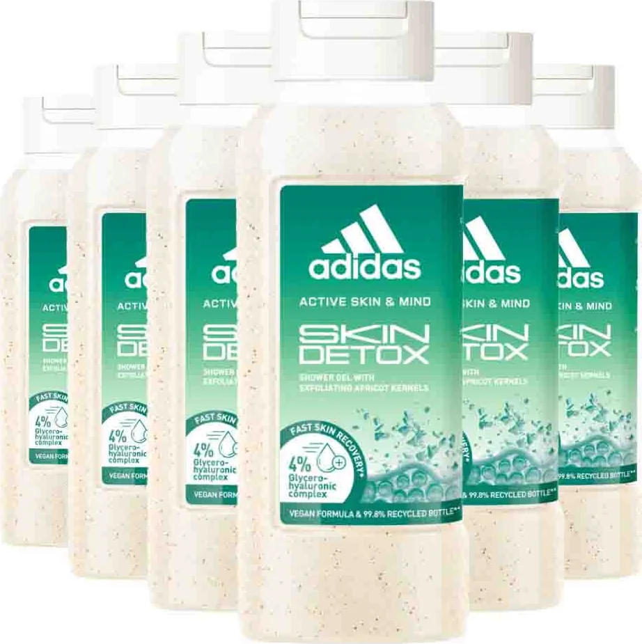 6x Adidas Shower Gel Active Skin & Mind Skin Detox W 250 ml