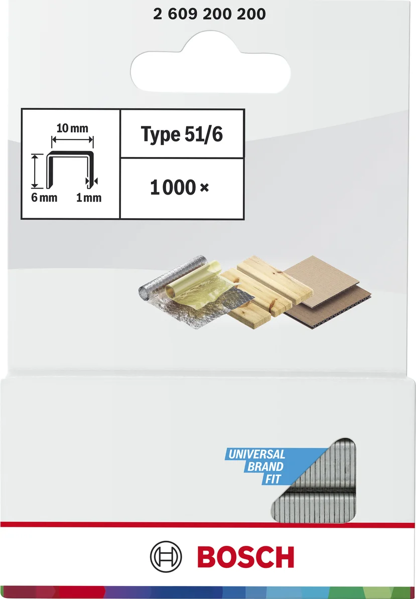 Bosch Professional Nieten type 51 | 6 mm | 10,0 x 1,0 mm | 1000 stuks - 2609200200