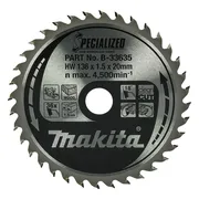 Makita Cirkelzaagblad voor Hout | Specialized: Accu | Ø 136mm Asgat 20mm 36T - B-33635
