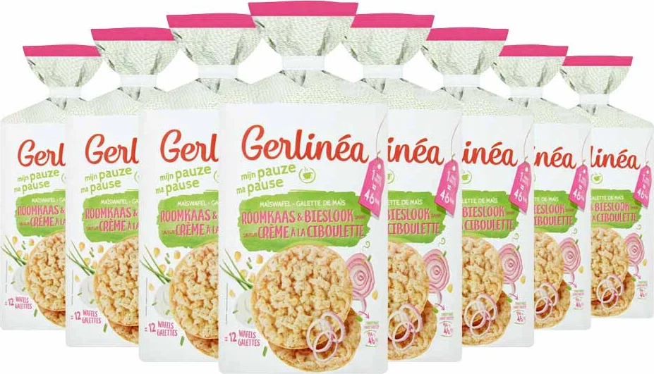 8x Gerlinea Maïswafel Roomkaas & Bieslook 123 gr