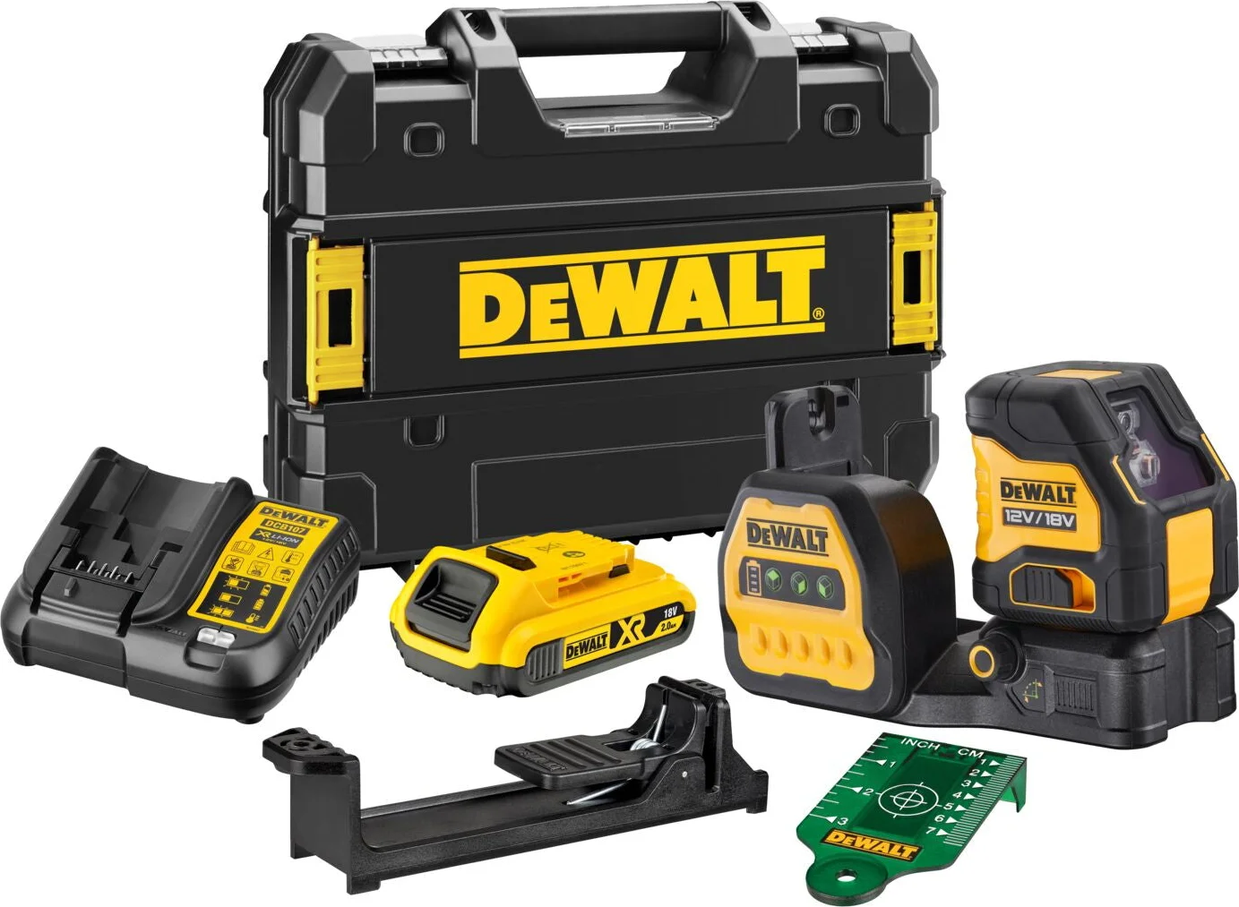 DeWALT DCE088D1G18 Kruislijnlaser groen 12V/18V XR 2.0Ah in TSTAK