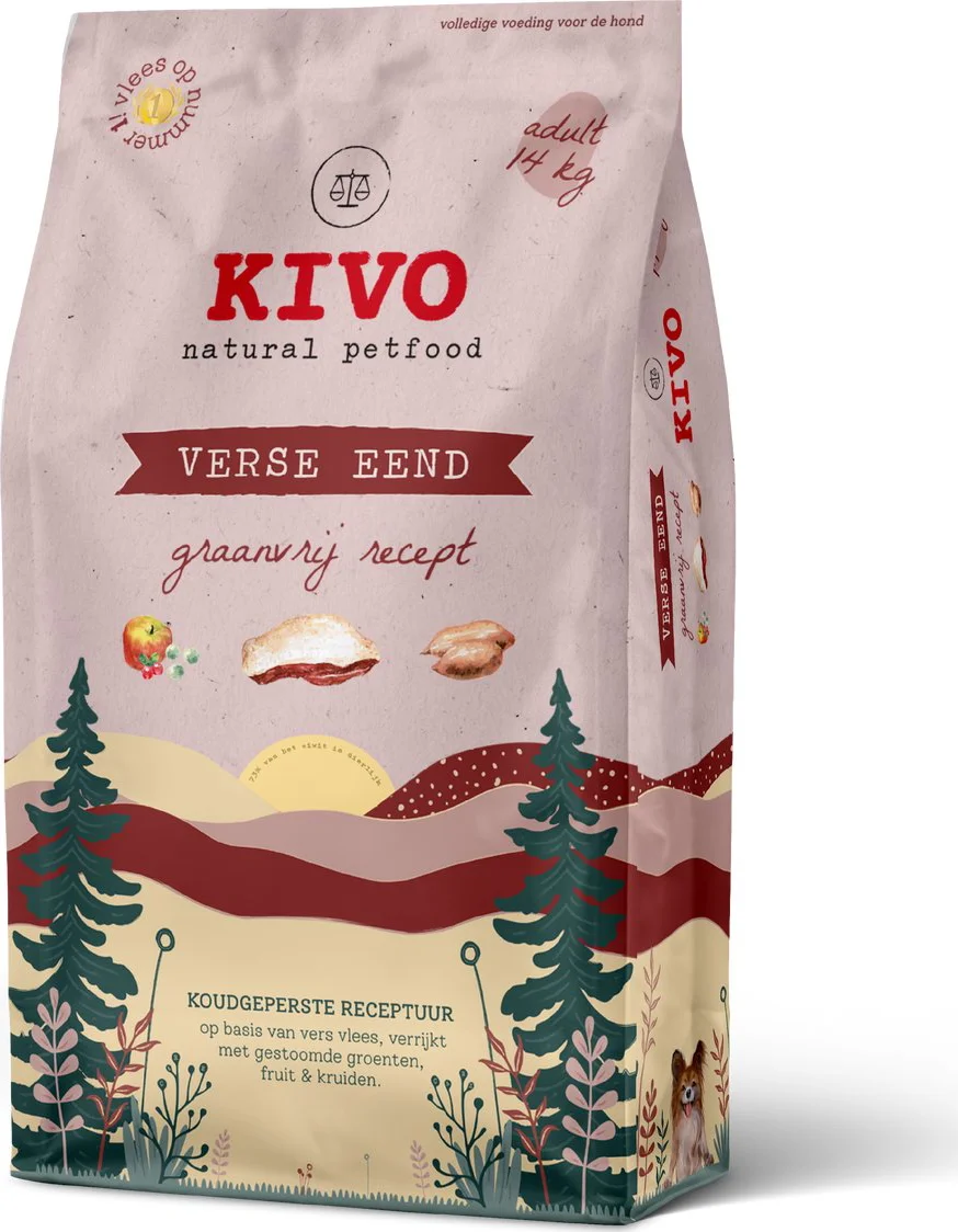 Kivo Hondenvoer Droog Verse Eend Graanvrij 14 kg
