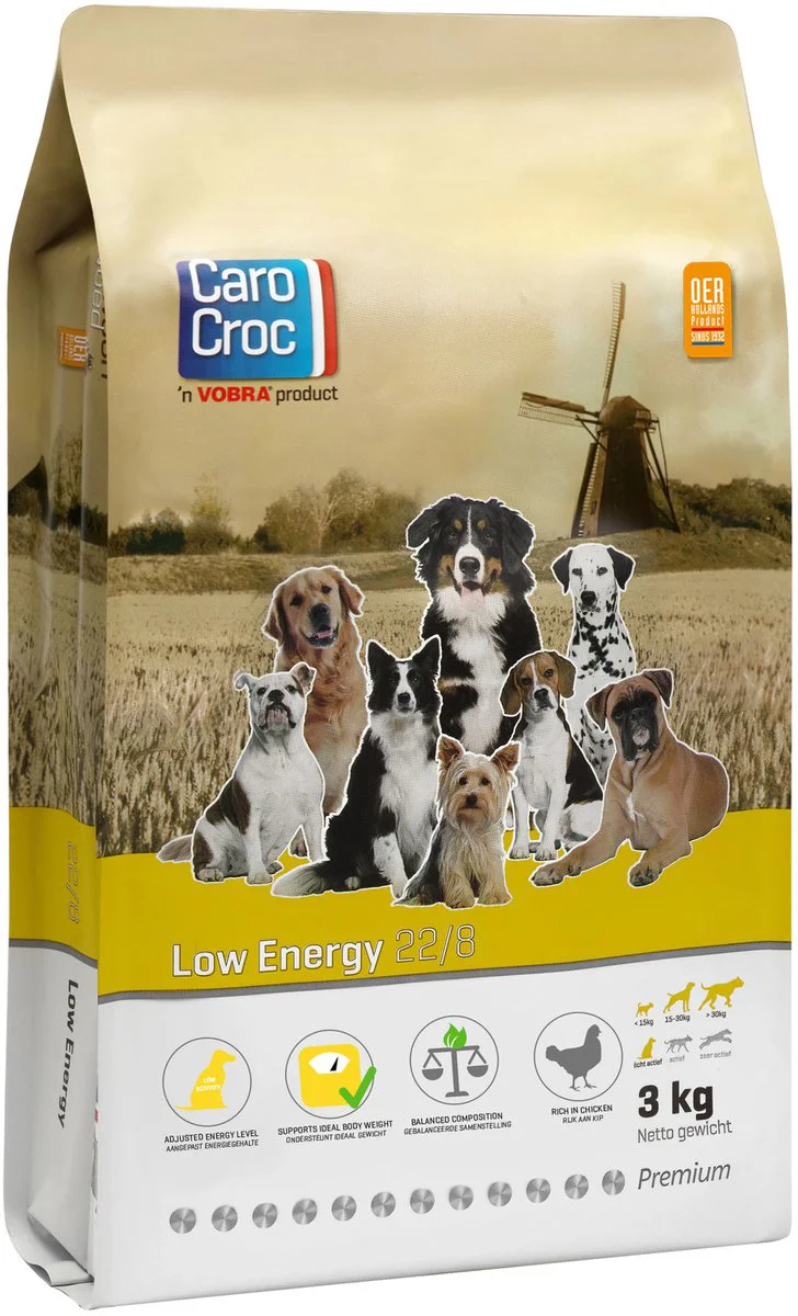 CaroCroc Hondenvoer Droog Low Energy 3 kg