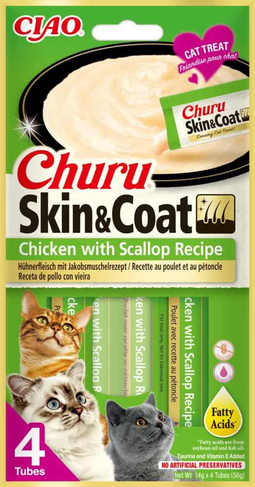 Ciao Churu Kattensnack Skin & Coat - Chicken & Scallop 4 x 14 gr