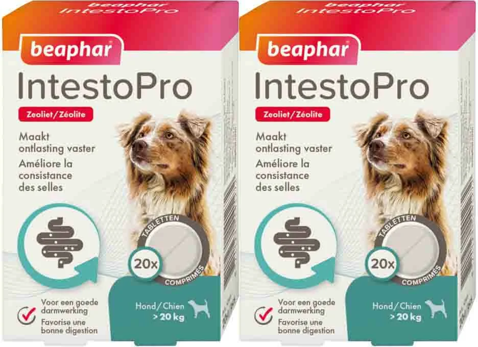 2x Beaphar IntestoPro Hond vanaf 20 kg 20 tabletten