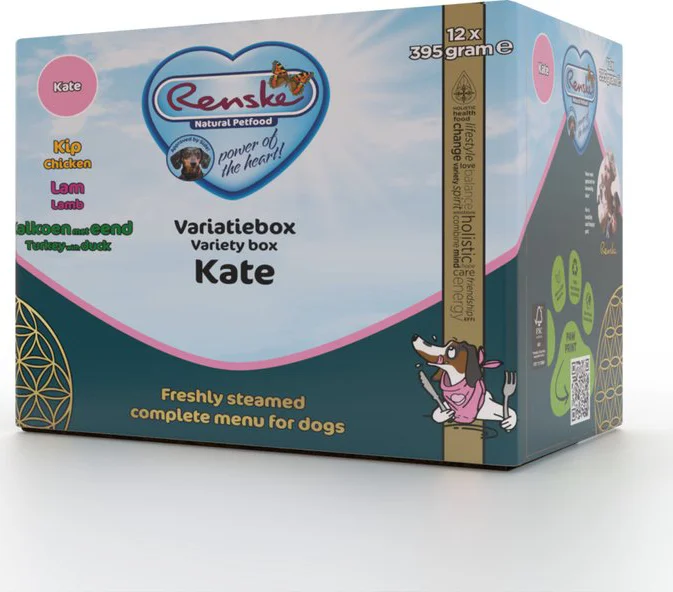 Renske Variatiebox Hondenvoer Nat Kate 12 x 395 gr