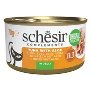 12x Schesir Complementary Kattenvoer Tonijn & Aloe in Gelei 70 gr