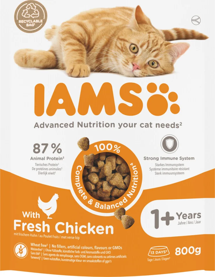 5x IAMS Kat Adult Kip 800 gr