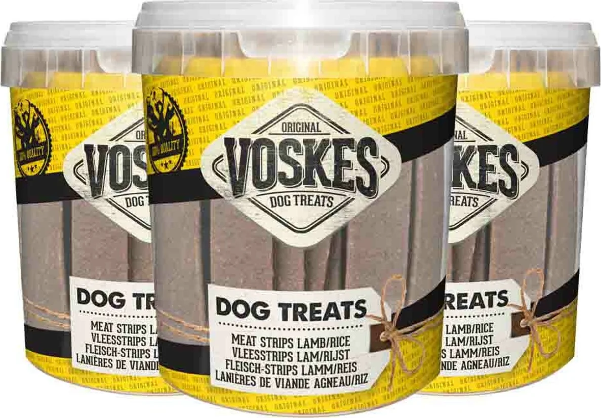 3x Voskes Emmer Vleesstrips Lam 600 gr