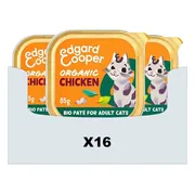 16x Edgard & Cooper Kattenvoer Adult Pate Biologische Kip 85 gr