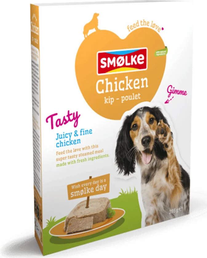 Smolke Hondenvoer Vers Gestoomd Kip 395 gr