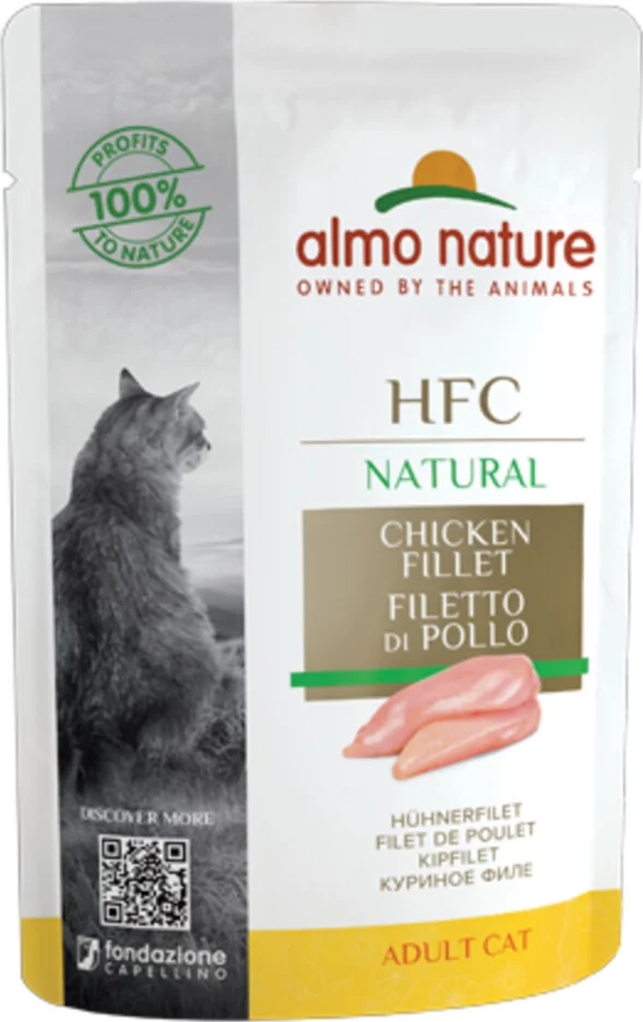 48x Almo Nature HFC Natural Kattenvoer Nat Kipfilet 55 gr