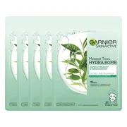 Garnier SkinActive Hydra Bomb Sheet Mask Groene Thee - 5 Stuks - Gezichtsmasker voor Normale & Gemengde Huid