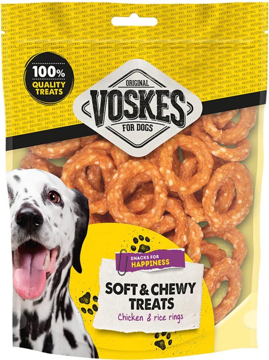 Voskes Hondensnack Ringen Kip & Rijst 400 gr
