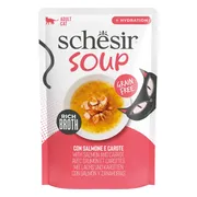 12x Schesir Complementary in Soep Kattenvoer Nat Zalm & Wortel 40 gr