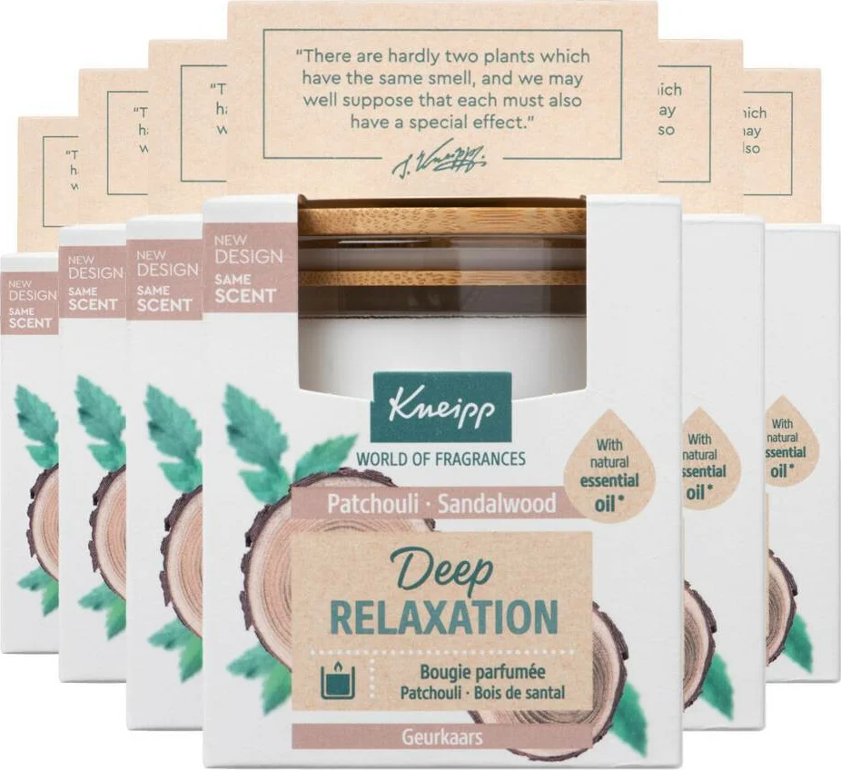 6x Kneipp Geurkaars Deep Relaxation - Sandalwood en Patchouli