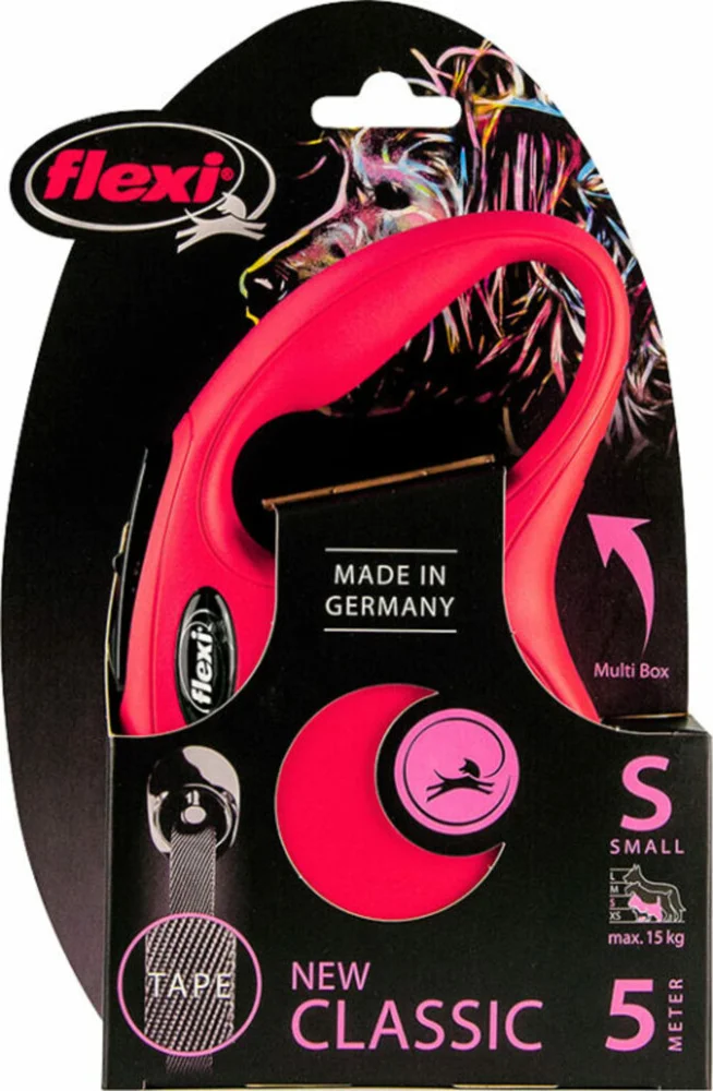 Flexi Rollijn Classic Tape 5 mtr tot 15 kg Rood
