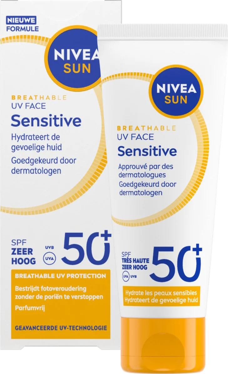 NIVEA Sun Sensitive Zonnebrand Gezicht SPF 50+ 50 ml